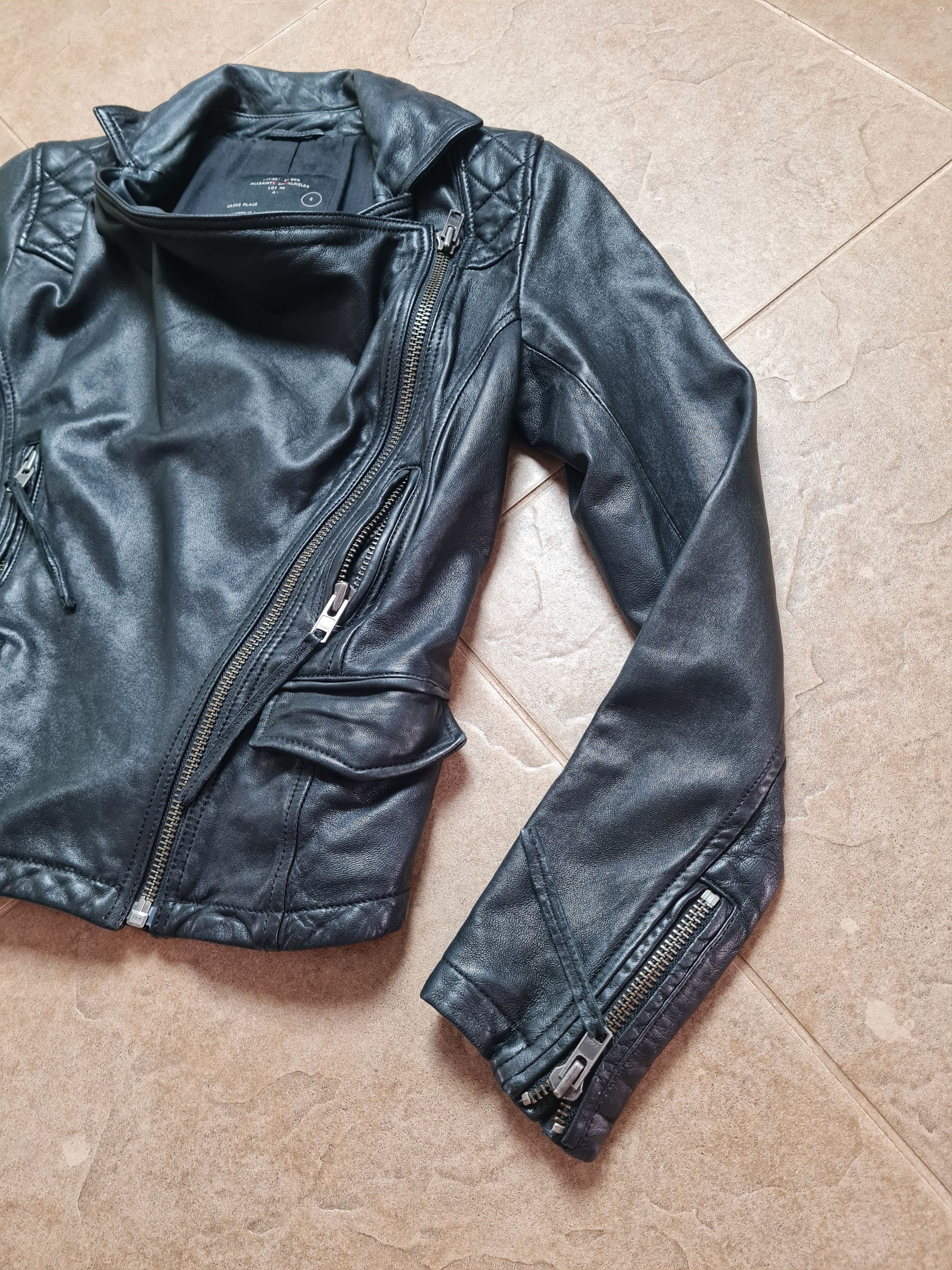 Allsaints VINTAGE ALL SAINTS STANTON LEATHER JACKET BLACK SIZE 6 Size M / US 6-8 / IT 42-44 - 4 Thumbnail