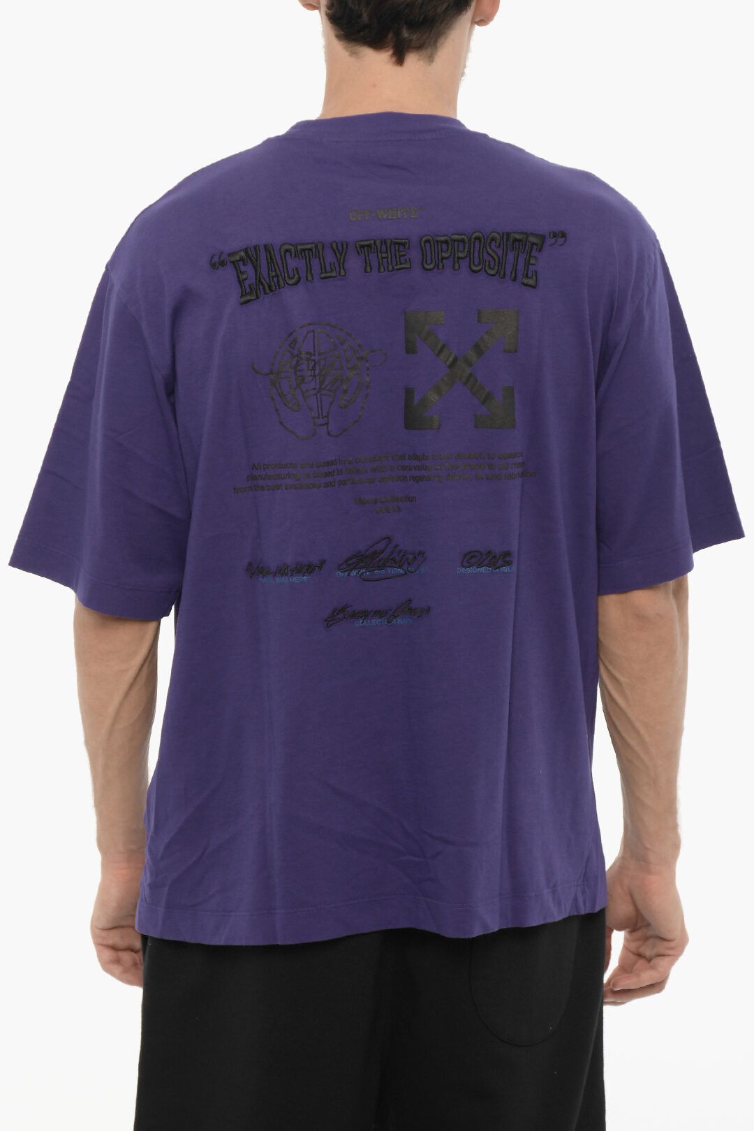 Off-White og1mm0824 Cotton Crewneck T-Shirt in Purple Size US XS / EU 42 / 0 - 2 Thumbnail