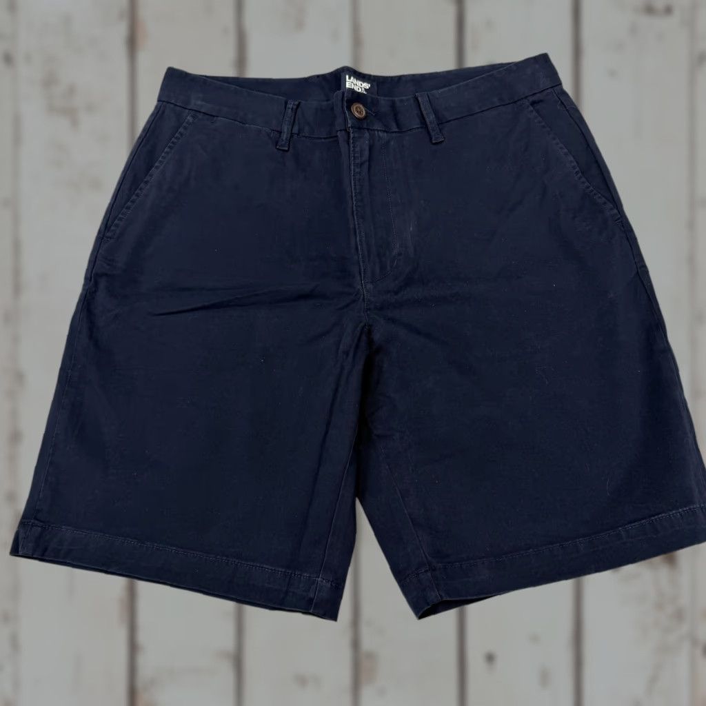 Lands' End Lands' End Shorts Mens 34 Chino Classic Fit 9 Inseam Cotton Navy Casual Size US 34 / EU 50 - 1 Thumbnail