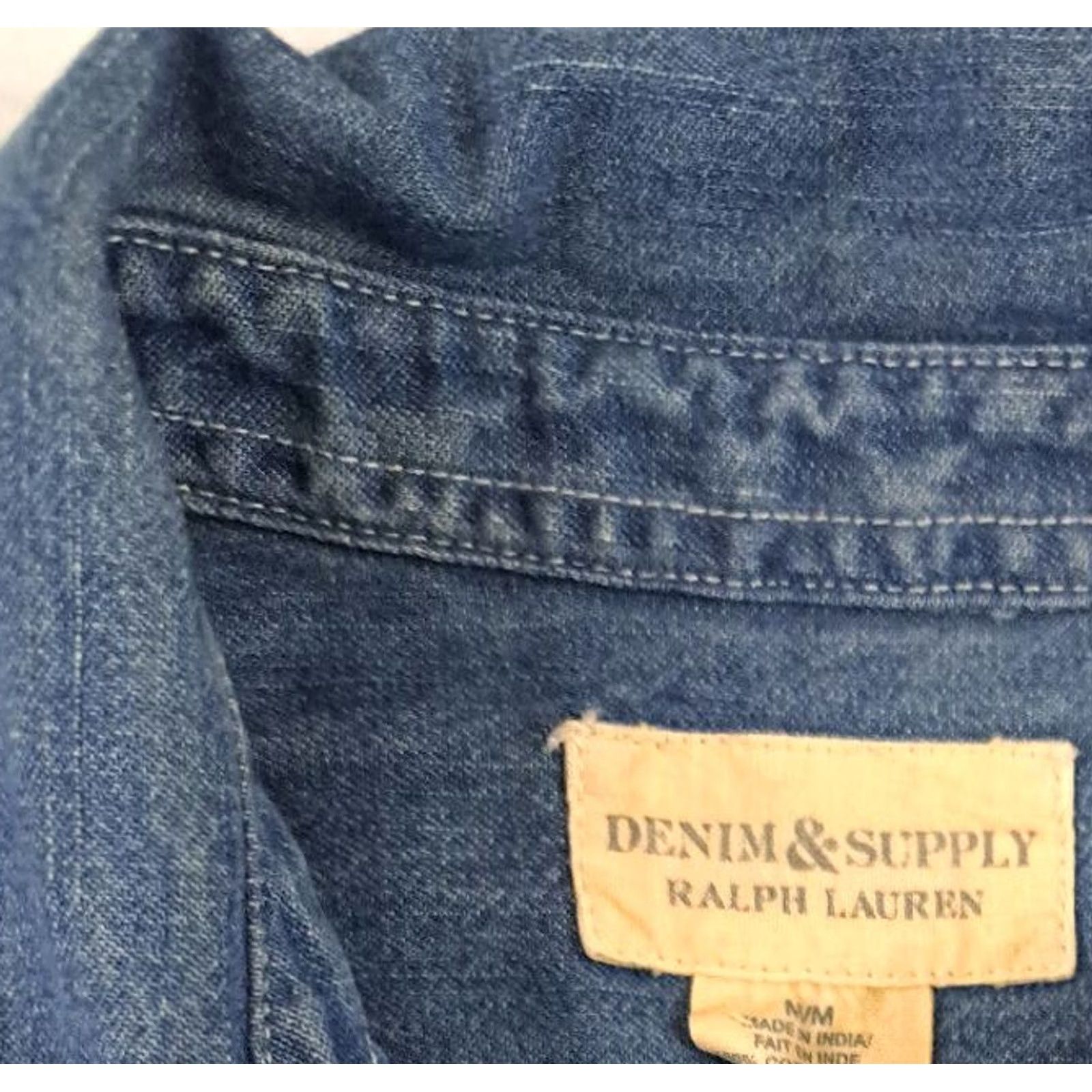 Chaps Pre-Owned Womens Chaps Blue Denim Vest M Size 32" / US 10 / IT 46 - 3 Thumbnail