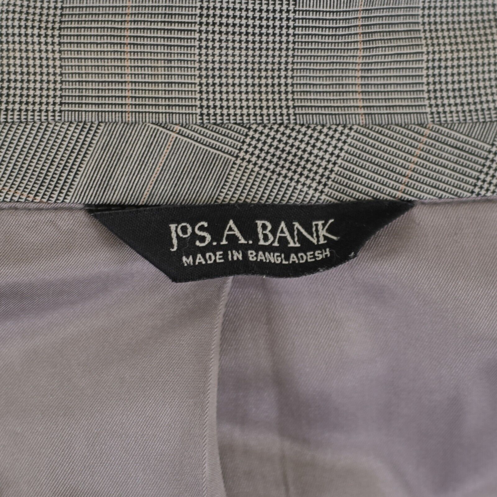 Jos. A. Bank Jos A Bank Wool Cream Black Plaid W/ Orange Windowpane Sport Size 42L - 12 Thumbnail