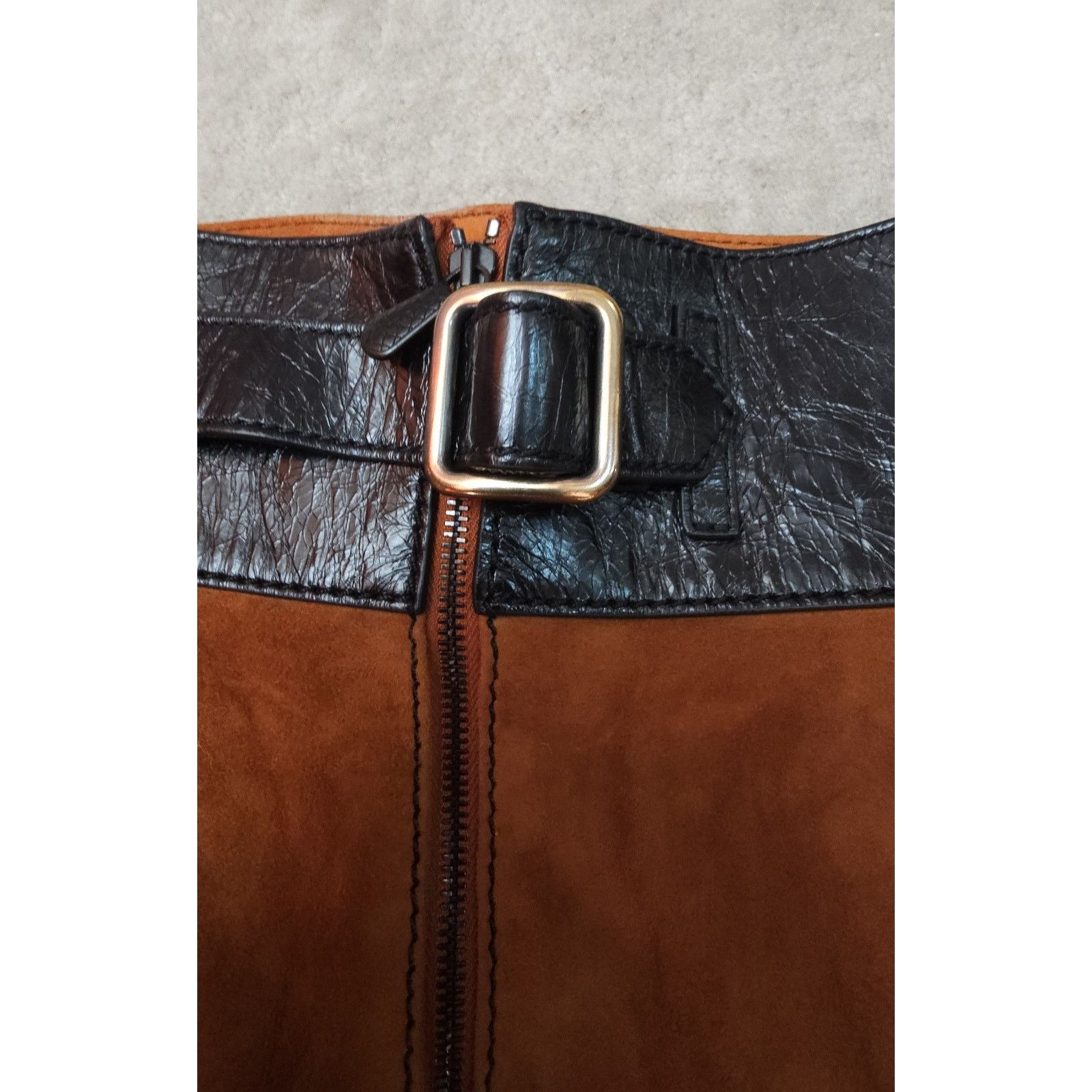 Bottega Veneta BOTTEGA VENETA Suede Ovis Aries A-Line Trimmed Leather Belt Size 40" / US 18 - 10 Thumbnail