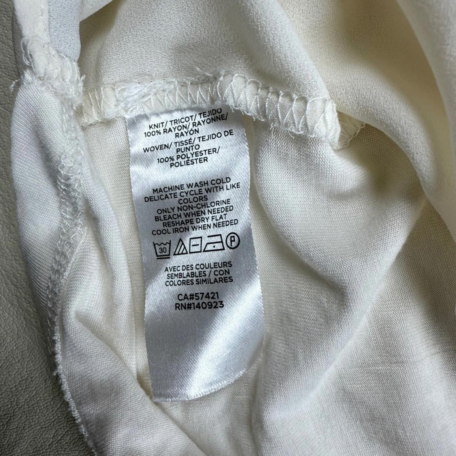Other Loft Womens White Ruffle High Neck Sleeveless Blouse S Size S / US 4 / IT 40 - 5 Thumbnail