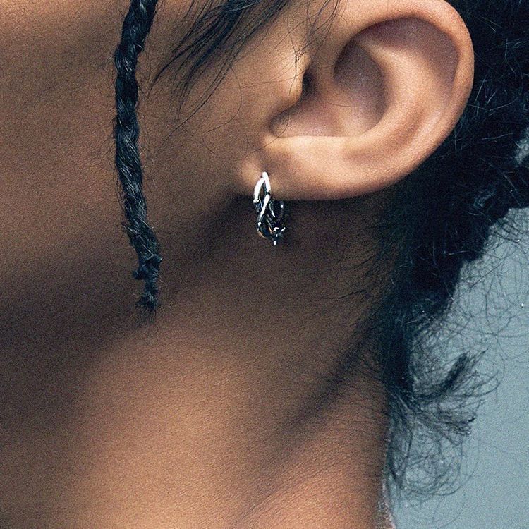 Jewelry × Sterling Silver New Trend Earrings One Pairs Chrome Jewelry Size ONE SIZE - 3 Thumbnail