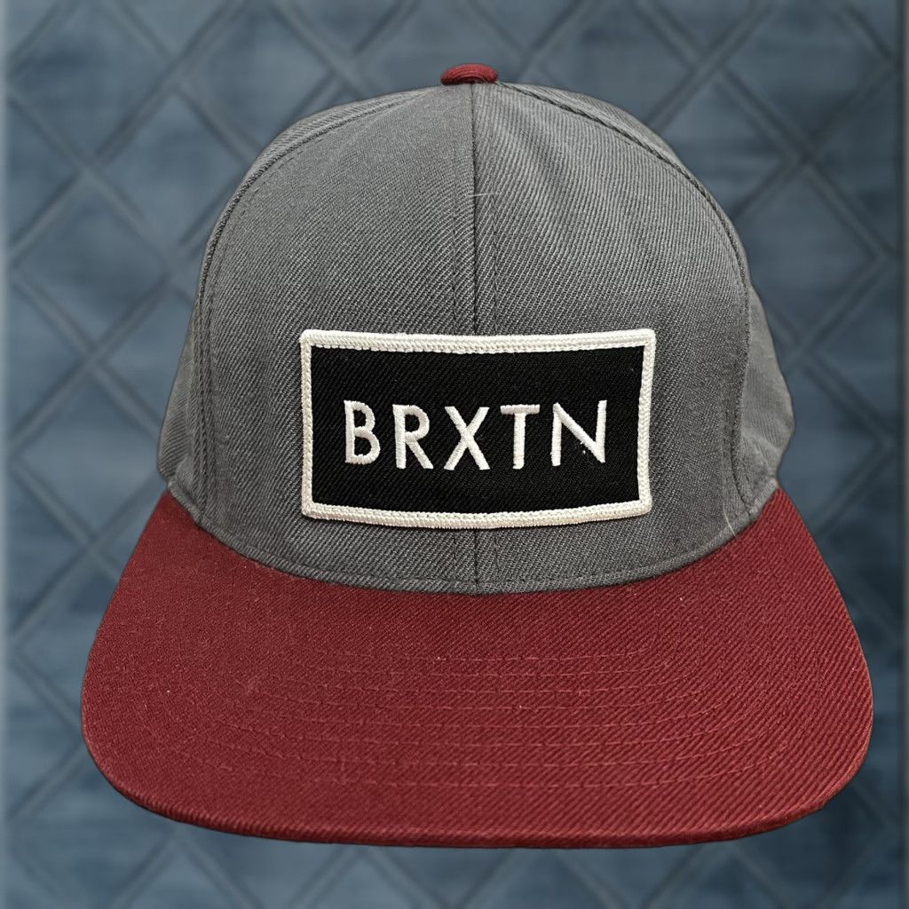 Brixton Brixton Hat Cap Snap Back Gray Red Adjustable Flat Brim Mens Wool Size ONE SIZE - 1 Thumbnail