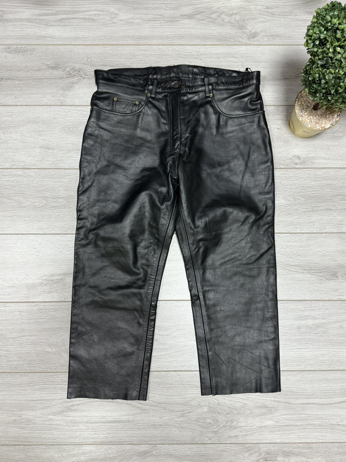 Belstaff Belstaff leather biker pants 37 waist size Size US 37 - 1 Thumbnail