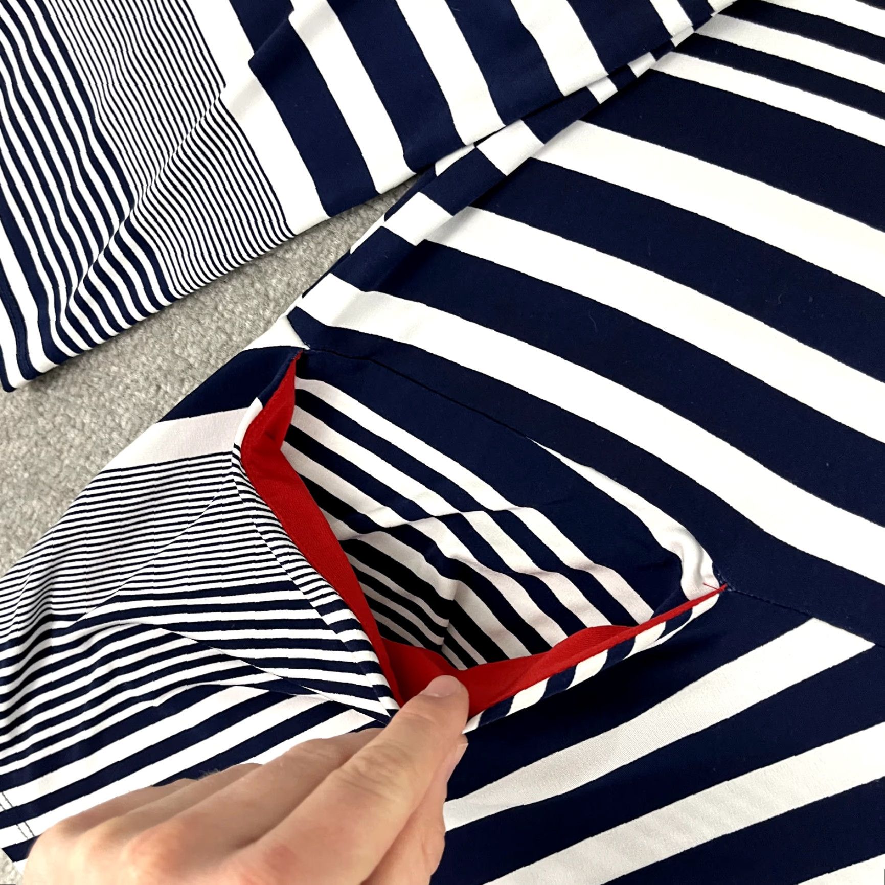 Vintage VINTAGE IC by CONNIE K Top Womens XL Blue White Striped Geometric Stretch Blouse Pocket Size XL / US 12-14 / IT 48-50 - 7 Thumbnail
