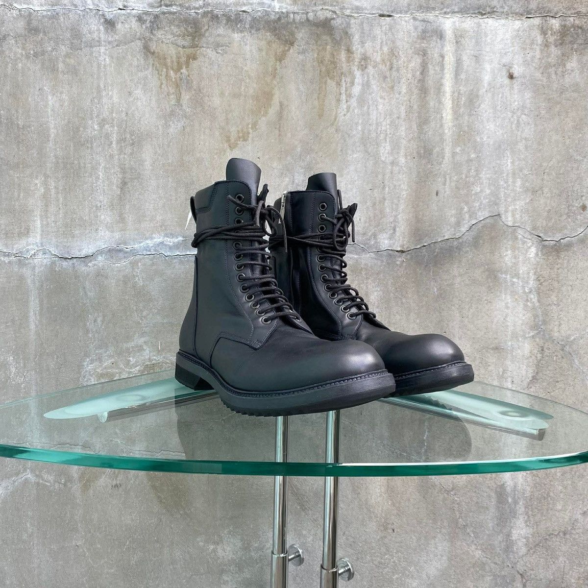 Rick Owens FW2016 ‘Mastodon’ GoodYear Flex Calf Leather Lace Up Boots Size US 9.5 / EU 42-43 - 1 Thumbnail