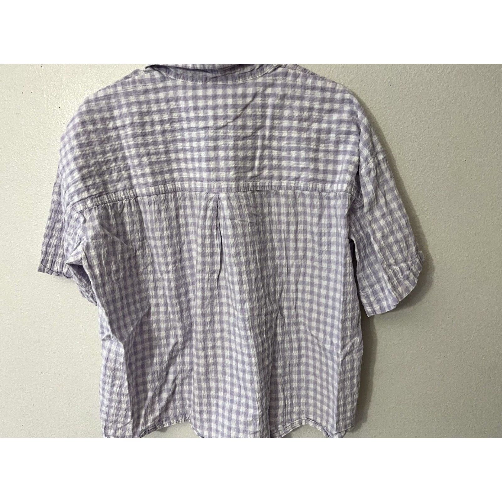 H&M VINTAGE? No — Actually: H&M Pajama Top Women's M Dropped Shoulders Button Up Terry Lavender Size M / US 6-8 / IT 42-44 - 2 Thumbnail
