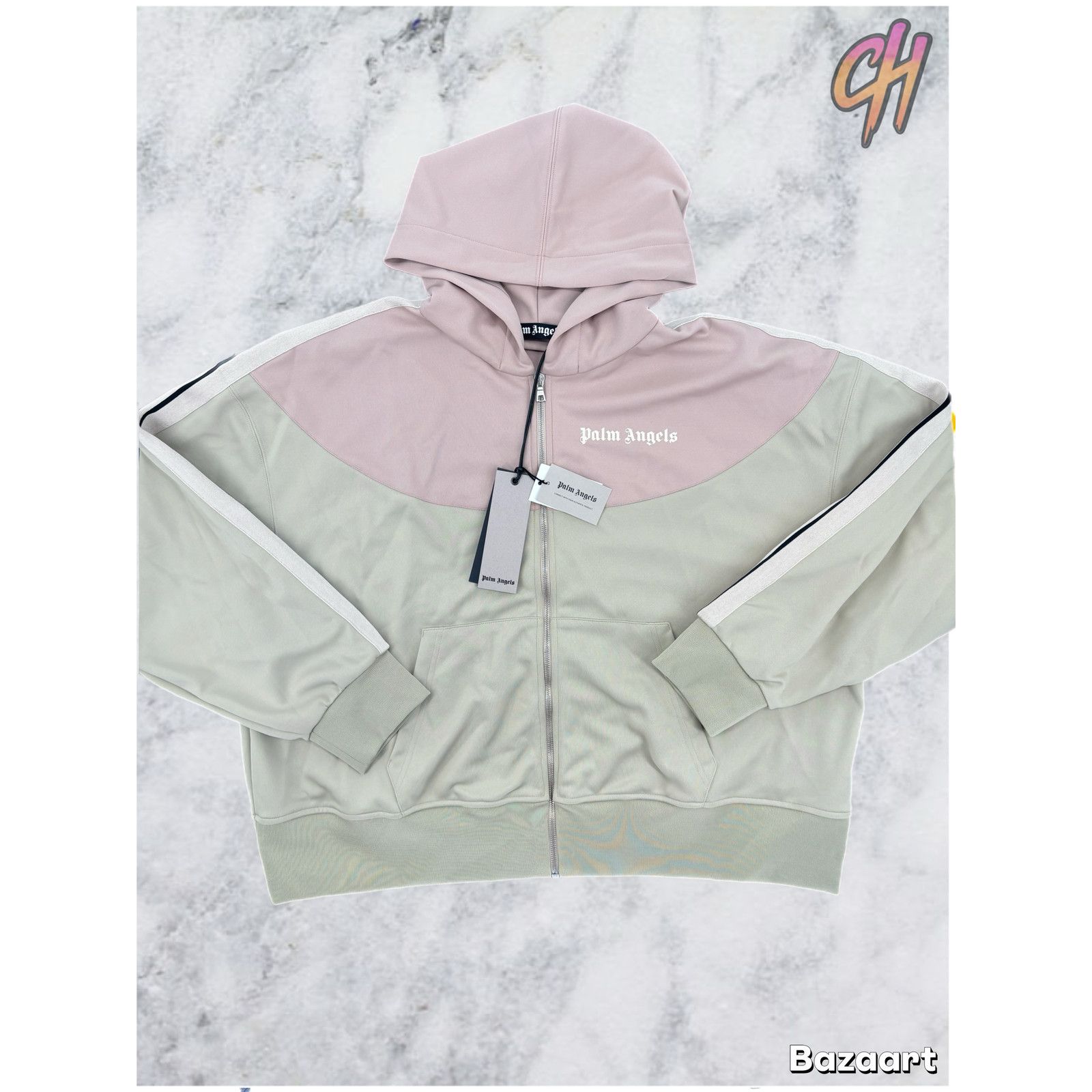Palm Angels Palm Angels Two Tone 'Beige/Rose' Hooded Track Jacket XL Size US XL / EU 56 / 4 - 1 Thumbnail