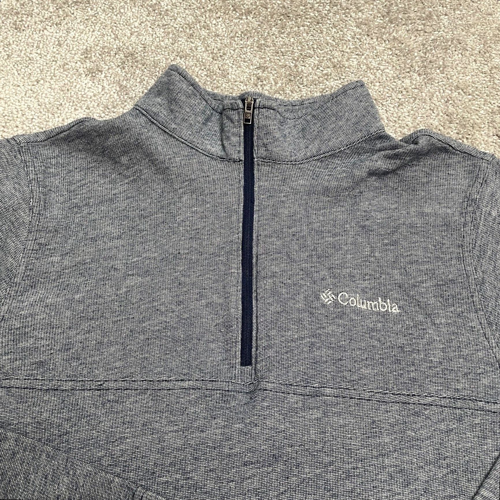 Vintage Columbia Sweatshirt Men Medium Gray 1/4 Zip Pullover Casual Outdoor All Seasons Mock Neck Long Sleeve Regular Fit Size US M / EU 48-50 / 2 - 3 Thumbnail
