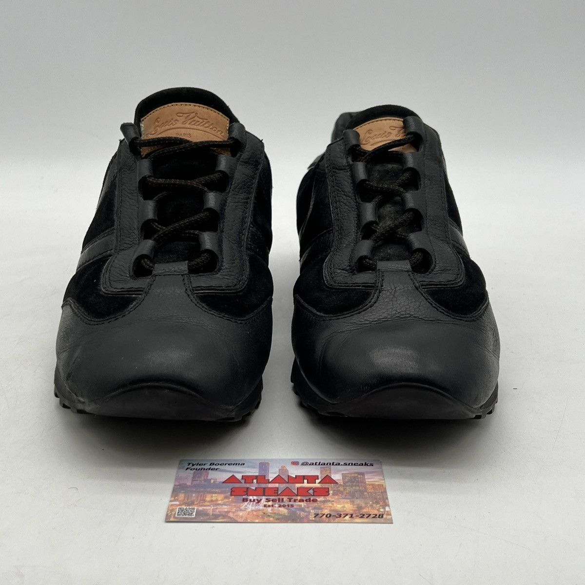 Louis Vuitton Louis Vuitton Low Top Sneakers LV Black Brown Size US 13 / EU 46 - 2 Thumbnail