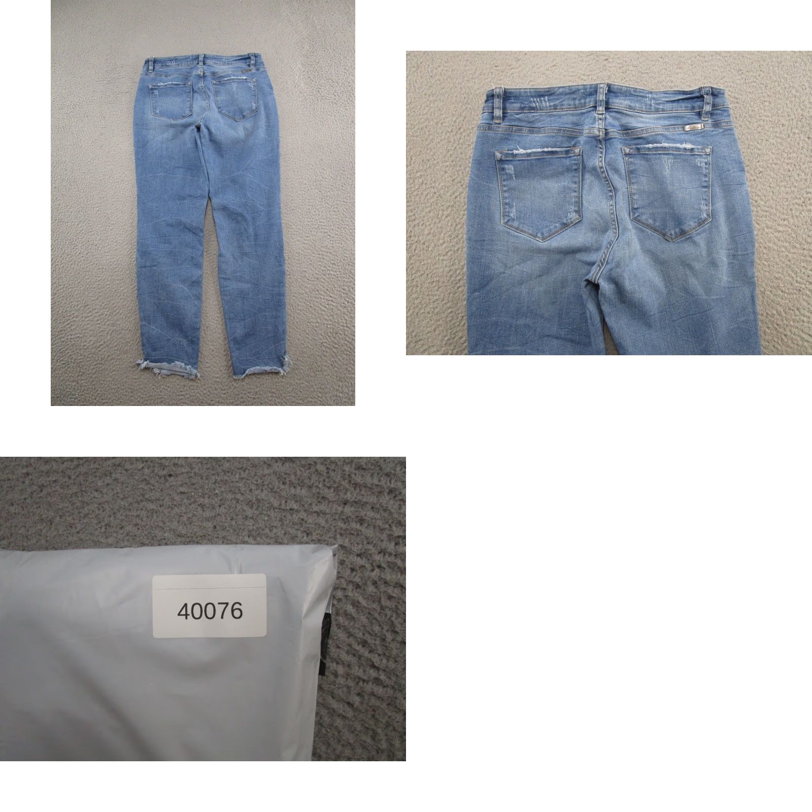 Vintage Kancan Womens Jeans Distressed Medium Wash Size 13 30 Stretch Denim 5-Pocket Ankle Regular Fit Blue Medium Wash Womens Jeans Size 34" / US 12 / IT 48 - 9 Thumbnail