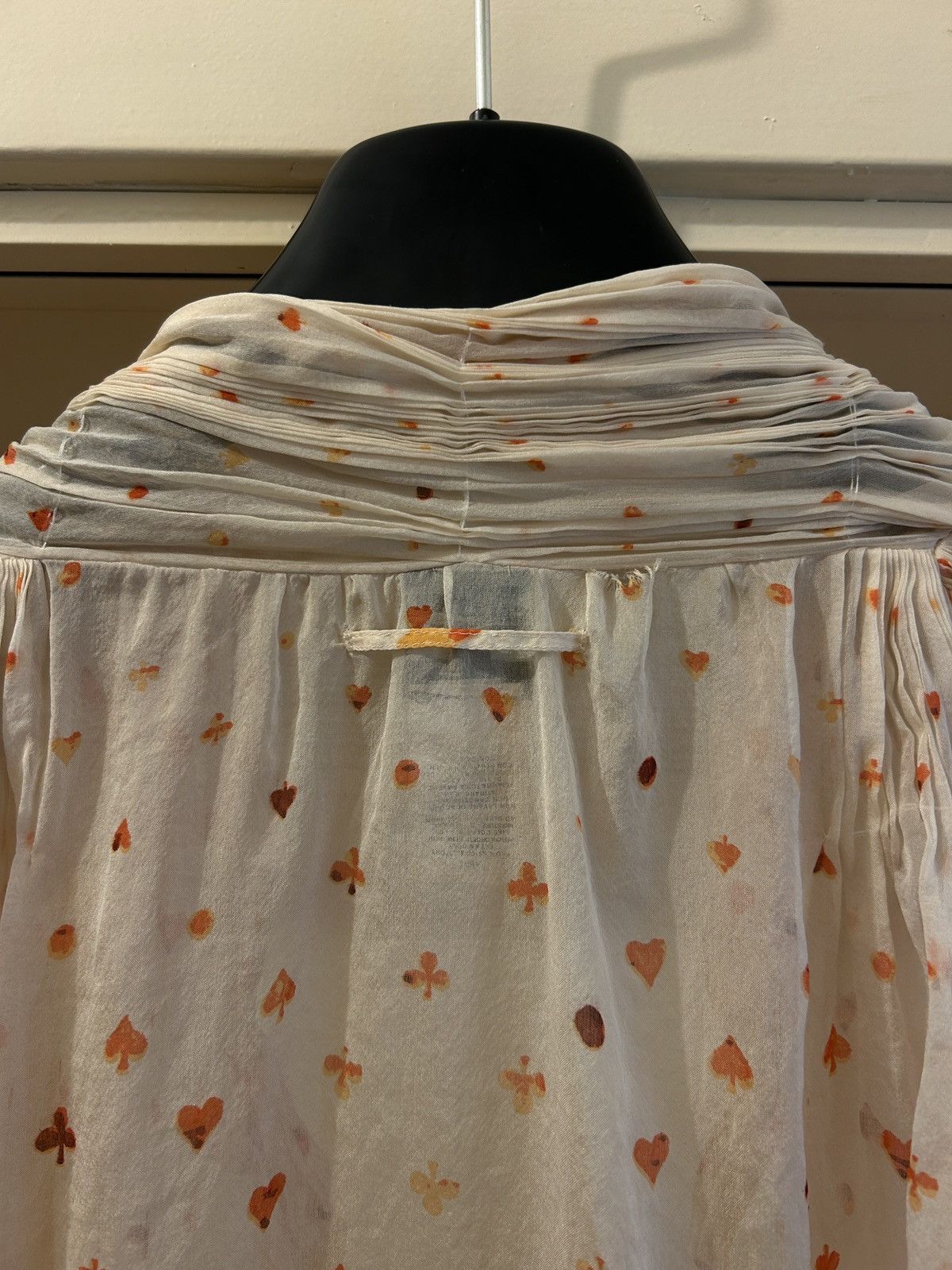 Jean Paul Gaultier Vintage pleated silk blouse with printed pattern Size M / US 6-8 / IT 42-44 - 12 Thumbnail