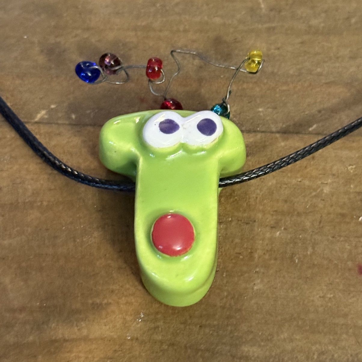 Other Handcrafted funky ceramic reindeer face pendant cord necklac Size ONE SIZE - 4 Thumbnail
