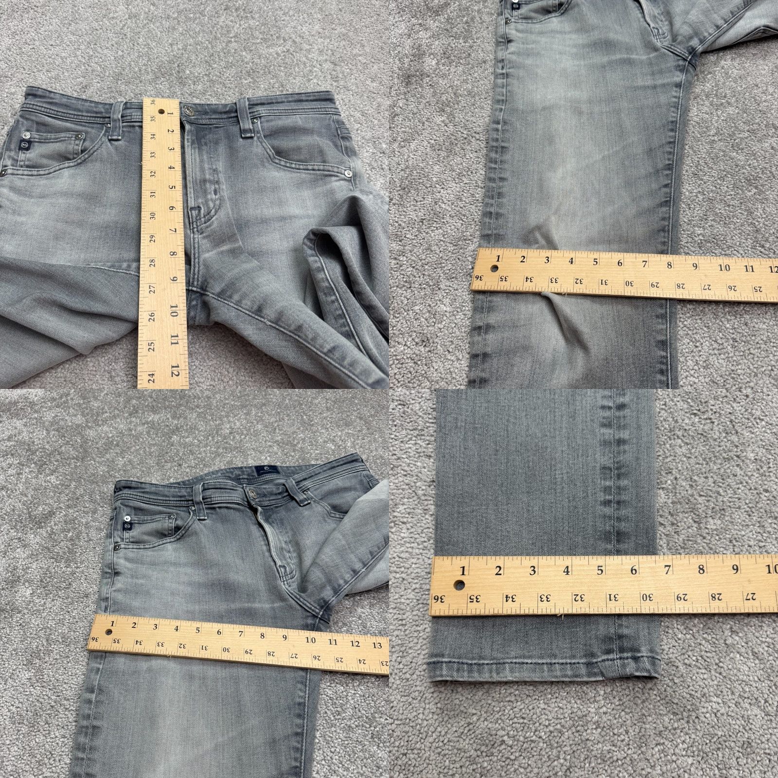 Vintage AG Adriano Goldschmied The Tellis Slim Fit Denim Jeans Mens 31x34 Gray Size US 31 - 10 Thumbnail