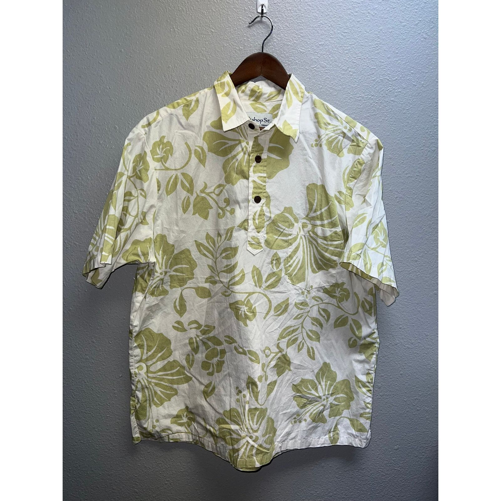 Vintage Bishop Street Hawaiian Shirt Button Up Green Tee XL VTG Size US XL / EU 56 / 4 - 1 Thumbnail