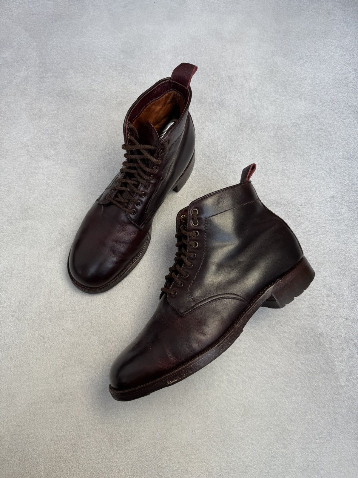 Alden RRP€1100 Alden Service Boot Shell Cordovan burgundy Leather Size US 8 / EU 41 - 1 Thumbnail