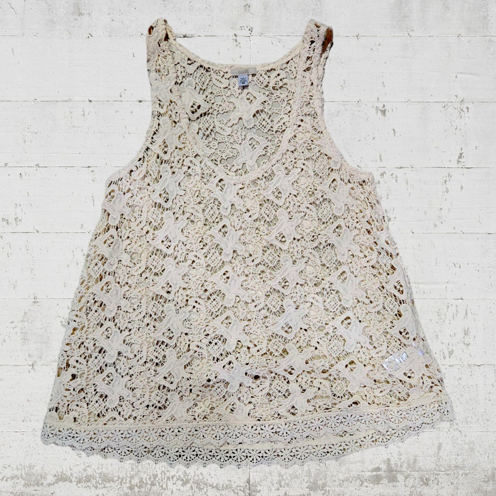 Other Ivory Lace Crochet Sleeveless Top Size Medium Size M / US 6-8 / IT 42-44 - 8 Thumbnail