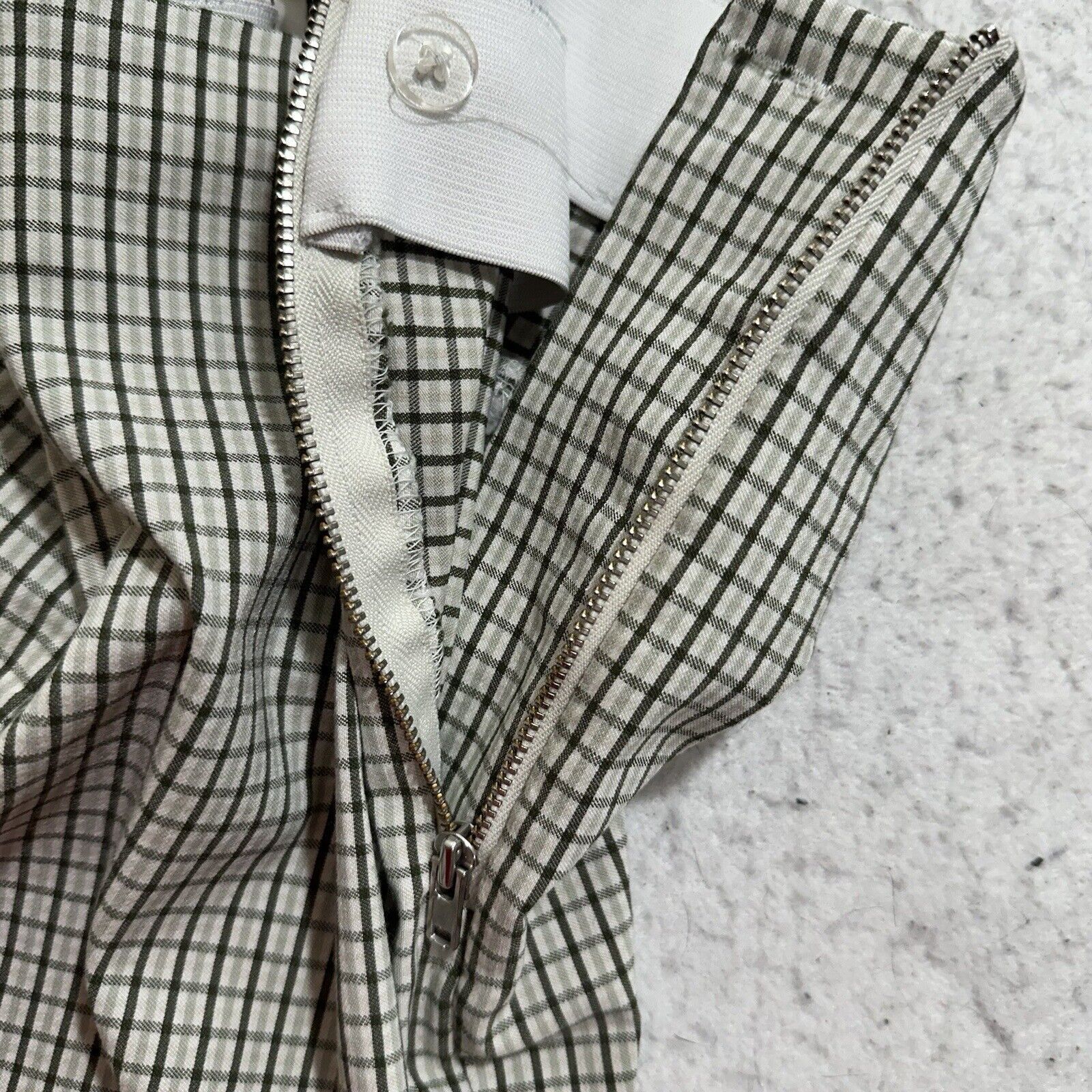 Other A New Day 8 Stretch Pants Green White Grid Stripe Trousers Size 30" / US 8 / IT 44 - 4 Thumbnail