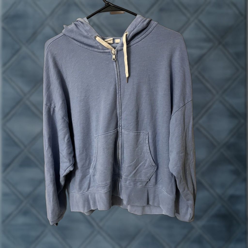 Gap Gap Women Full-Zip Hoodie Jacket Pocket Long Sleeve Blue Size M Adult Medium Cotton Basic Jacket Fine Knit Size M / US 6-8 / IT 42-44 - 1 Thumbnail