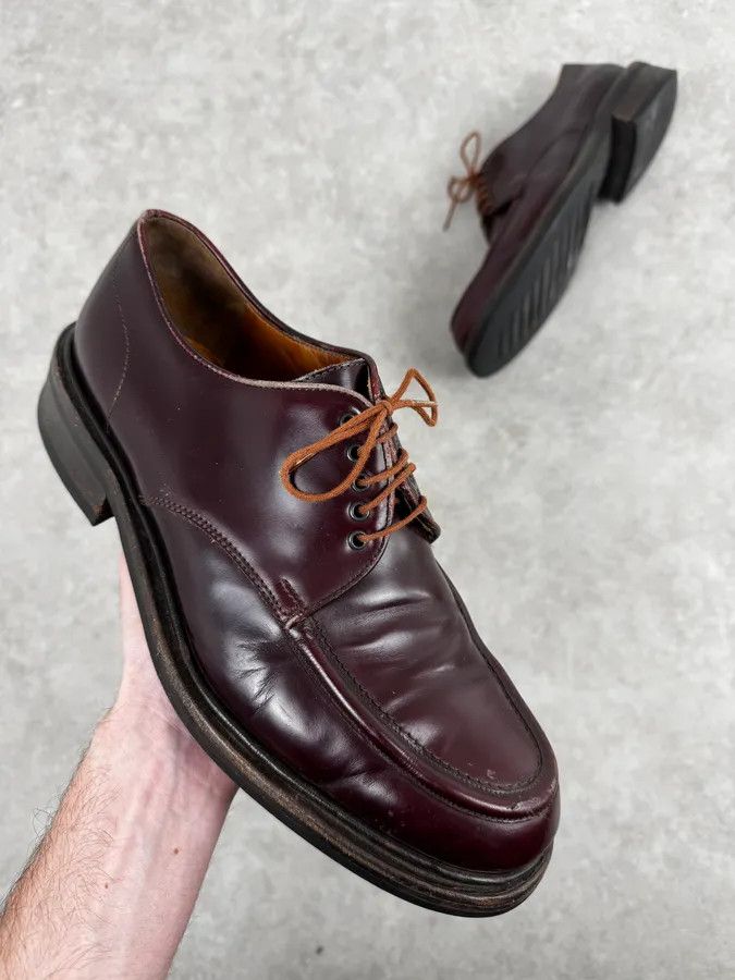 Gucci 2010s Gucci Bordeaux Leather Derbys Shoes Size US 10 / EU 43 - 1 Thumbnail