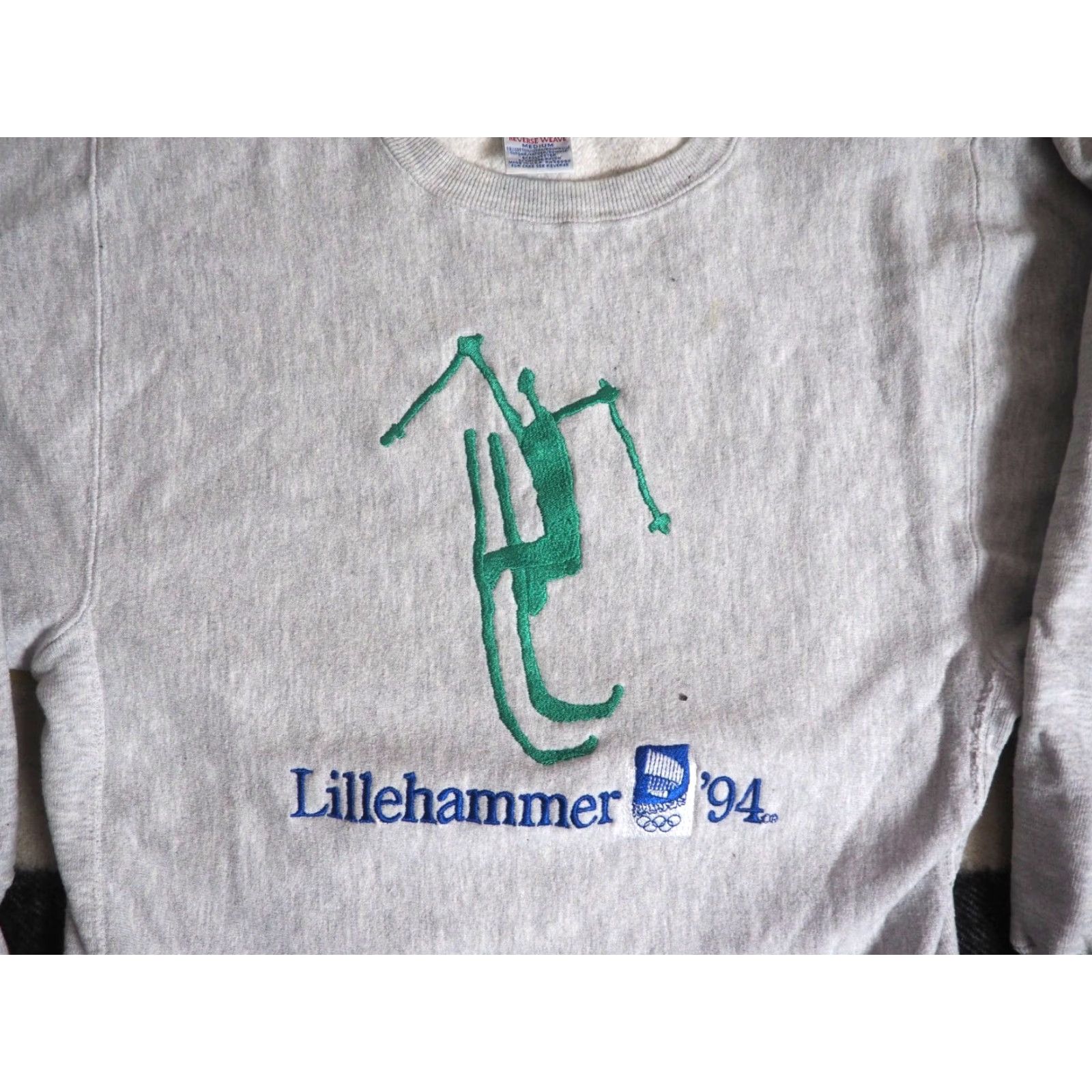 Champion VINTAGE Champion Sweatshirt 90s Reverse Weave Lillehammer 1994 Olympics Gray S Mens Crew Neck Pull On Embroidered Logo Size US S / EU 44-46 / 1 - 4 Thumbnail