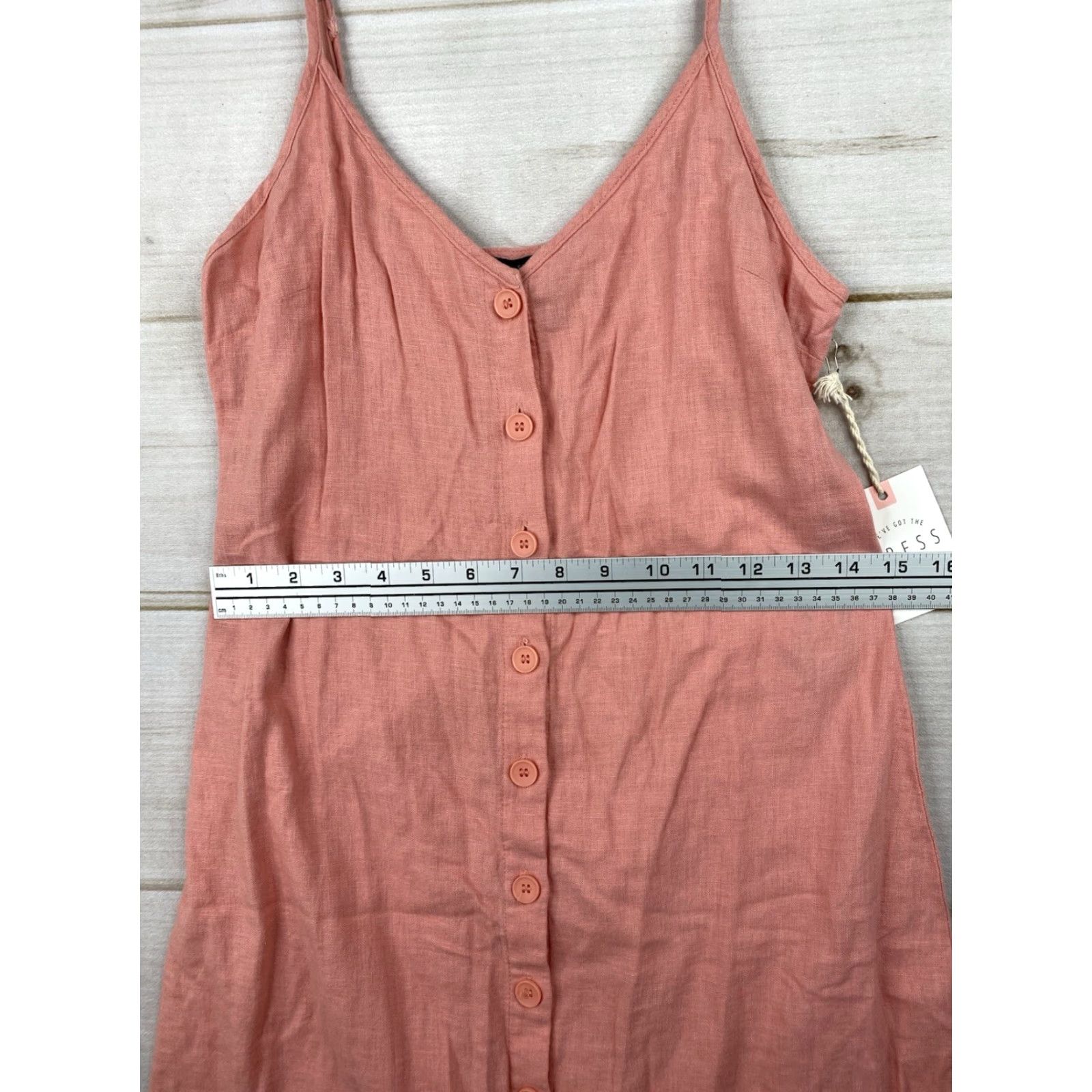 Forever 21 Forever 21 Dress S Coral Mini Button Down Sleeveless V-Neck Linen Cami NWT Y2K Slips Sundress Casual Party/Cocktail Beach 90s Womens Size S / US 4 / IT 40 - 6 Thumbnail