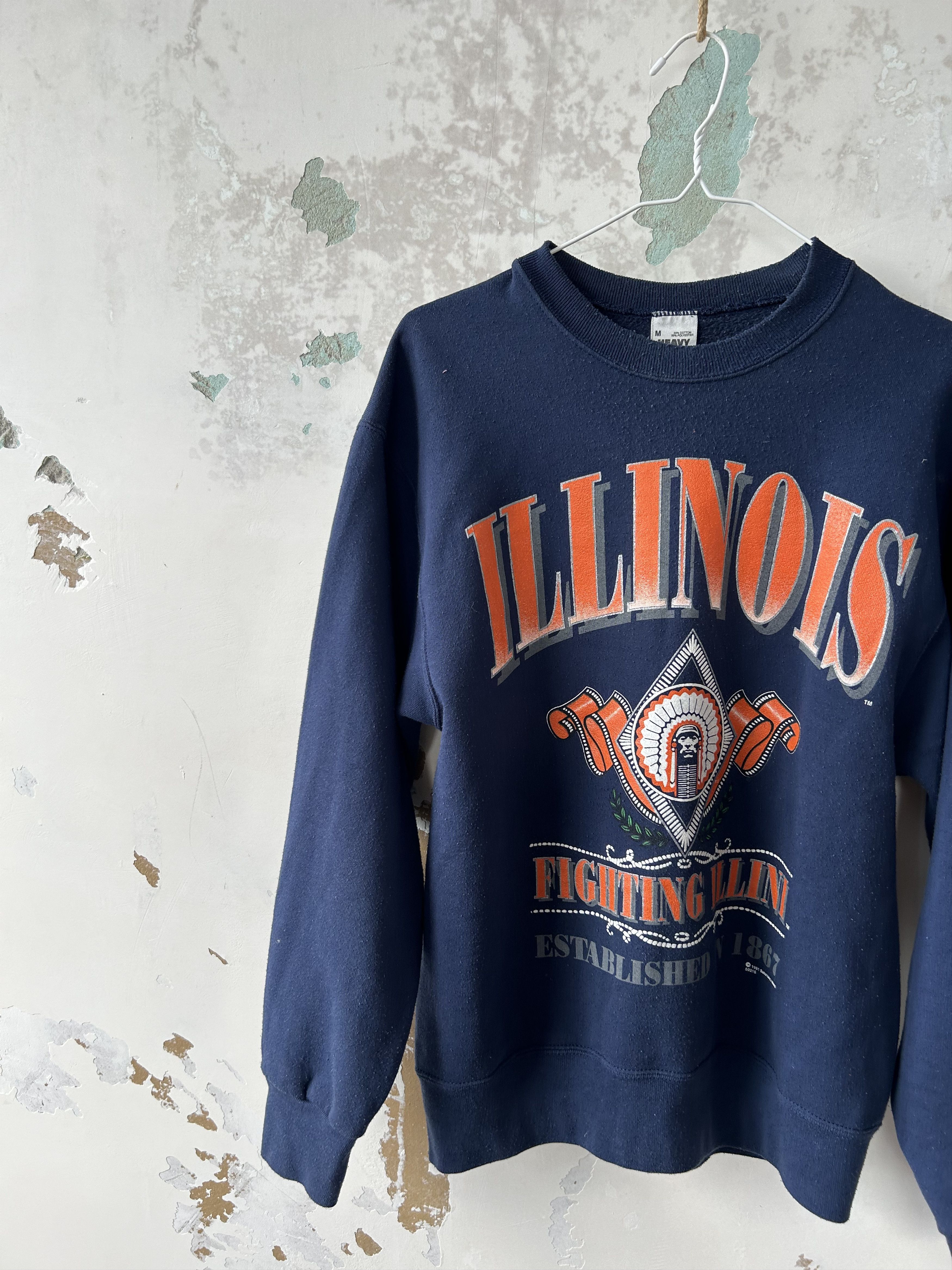 Vintage VTG 90's University of Illinois Sweatshirt Size Men's Me Size US M / EU 48-50 / 2 - 3 Thumbnail