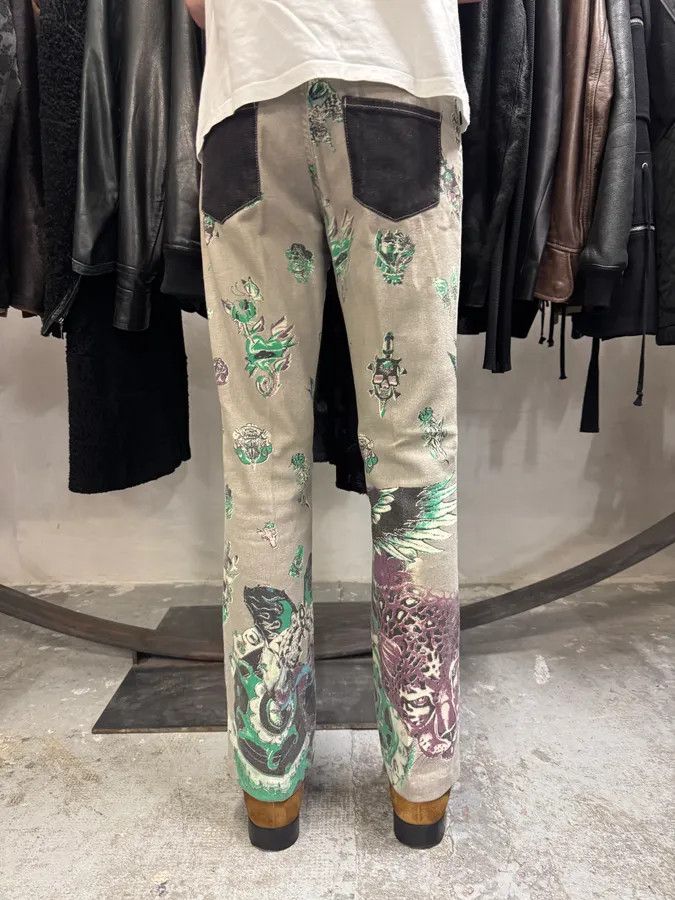 Just Cavalli × Vintage AW2004 Cavalli Grey Eagle Snake Battle Pants Size US 39 - 4 Thumbnail