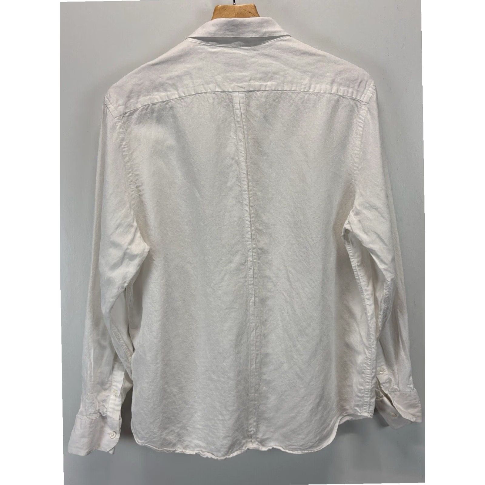 Murano Baird Mcnutt Button Up Shirt Large Mens White Linen Blend Long Sleeve Summer Beach Wedding Size US L / EU 52-54 / 3 - 3 Thumbnail