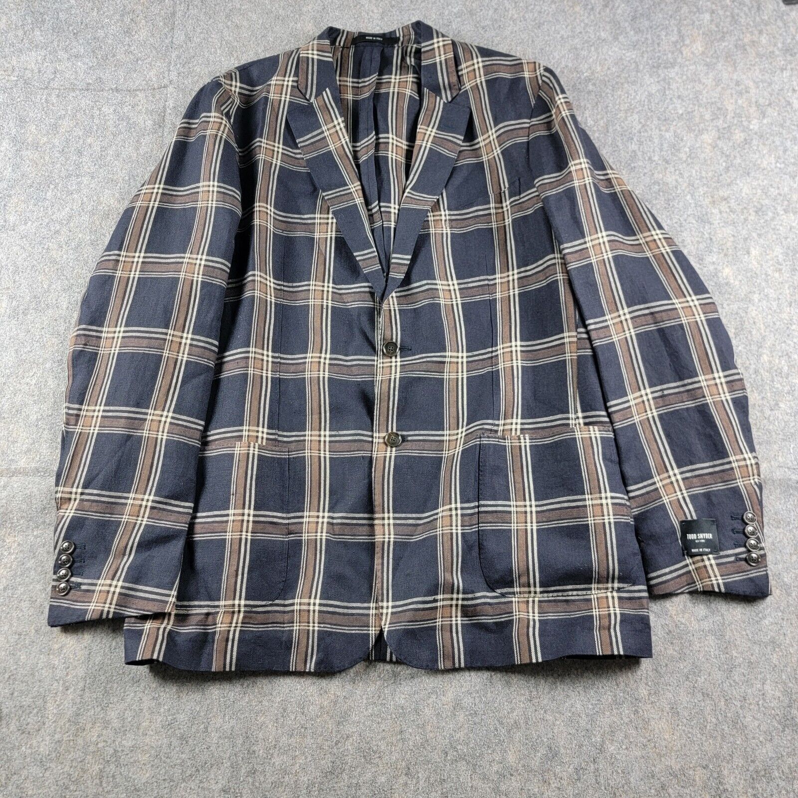 Todd Snyder Todd Snyder Mens Plaid Linen Sport Coat Blazer *Read Size 44L - 1 Thumbnail