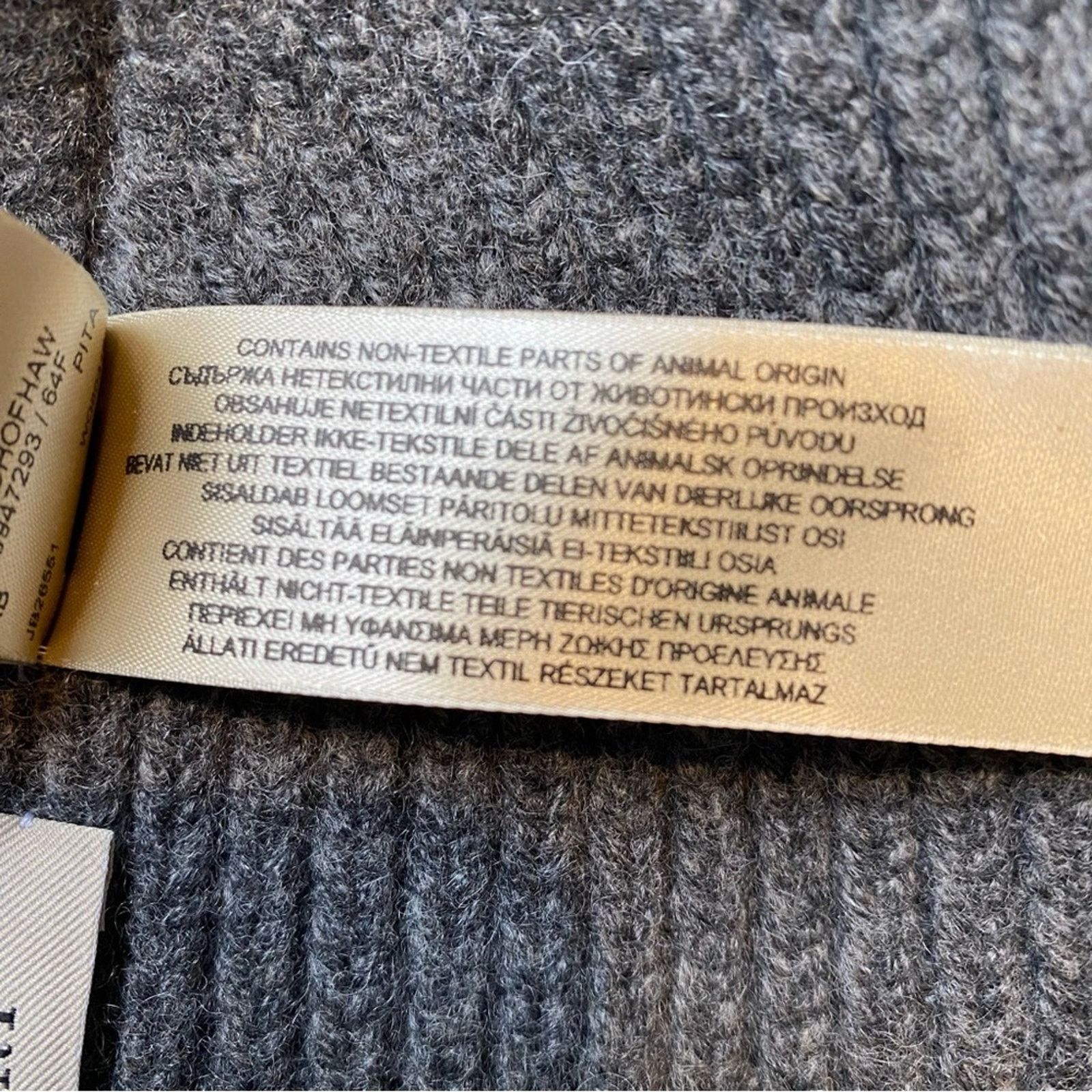 Burberry BURBERRY $340 Ribbed Gray Wool Cashmere Beanie Hat 56-61cm Size ONE SIZE - 9 Thumbnail
