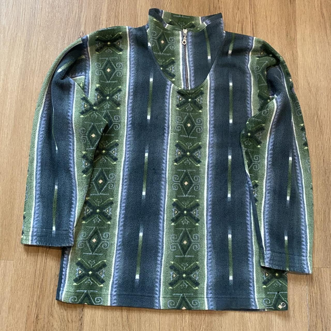 Other Green and blue vintage 90s fleece sweatshirt with a Size US L / EU 52-54 / 3 - 1 Thumbnail