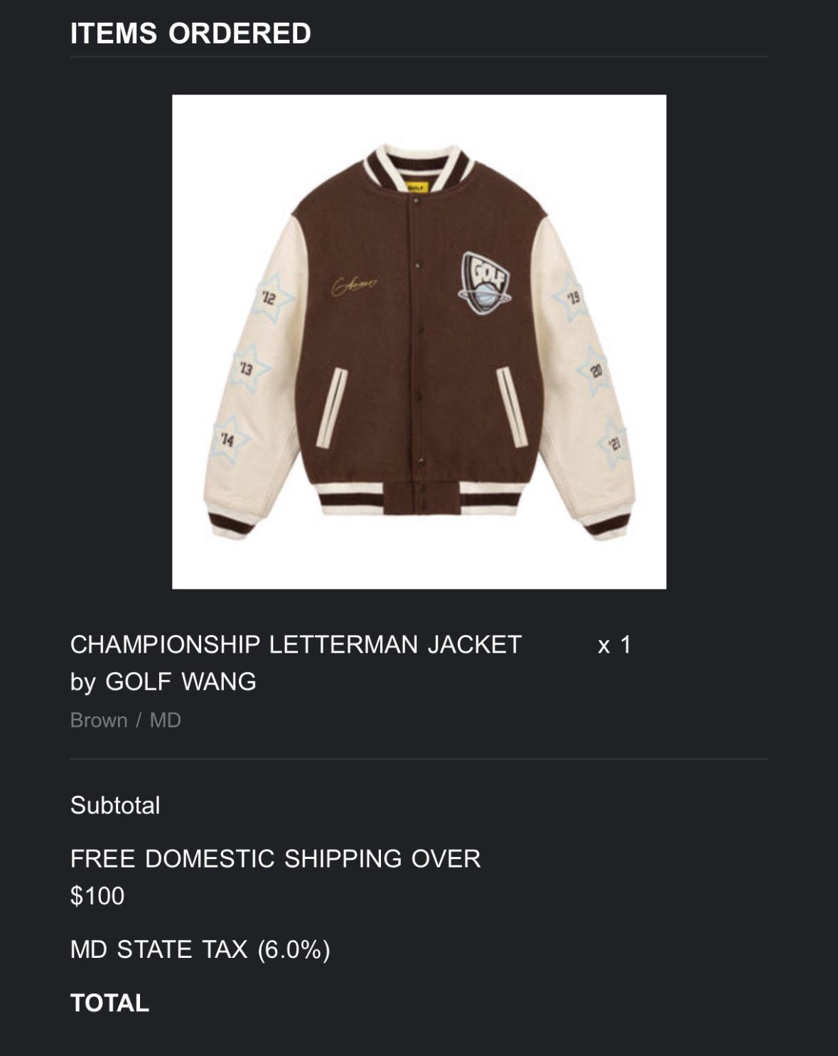 Golf Wang Golf Wang Championship Varsity Jacket | Grailed