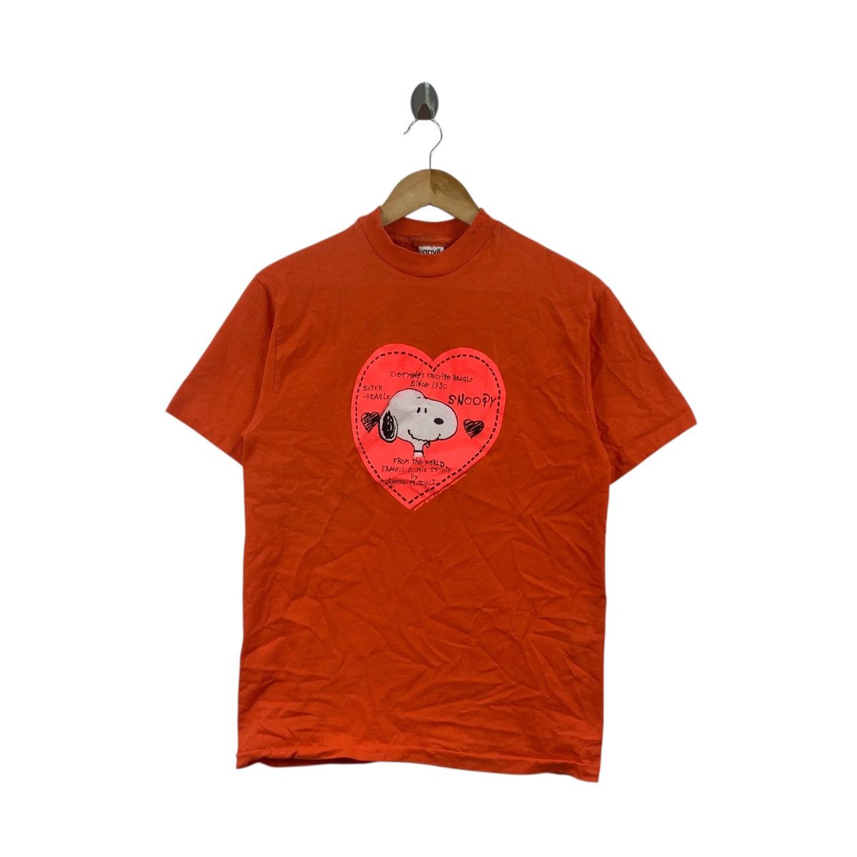 Peanuts Vintage PEANUTS SNOOPY WOODSTOCK Orange Tee Shirt Top Size M / US 6-8 / IT 42-44 - 1 Thumbnail