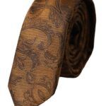 Dolce & Gabbana Brown Floral 100% Silk Adjustable Men Men's Tie Size ONE SIZE - 1 Thumbnail