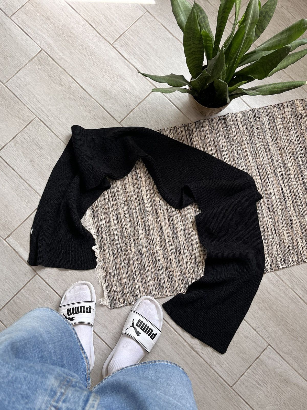 G-Star × Vintage G-Star RAW Scarf black knitted warm long Size ONE SIZE - 3 Thumbnail