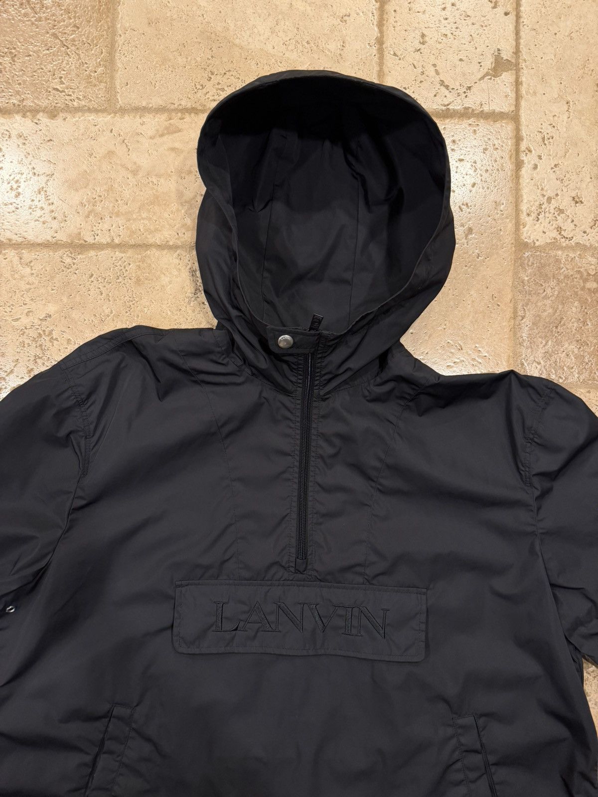 Lanvin Lanvin Nylon Logo Anorak Black Hooded Windbreaker Jacket Size US L / EU 52-54 / 3 - 9 Thumbnail