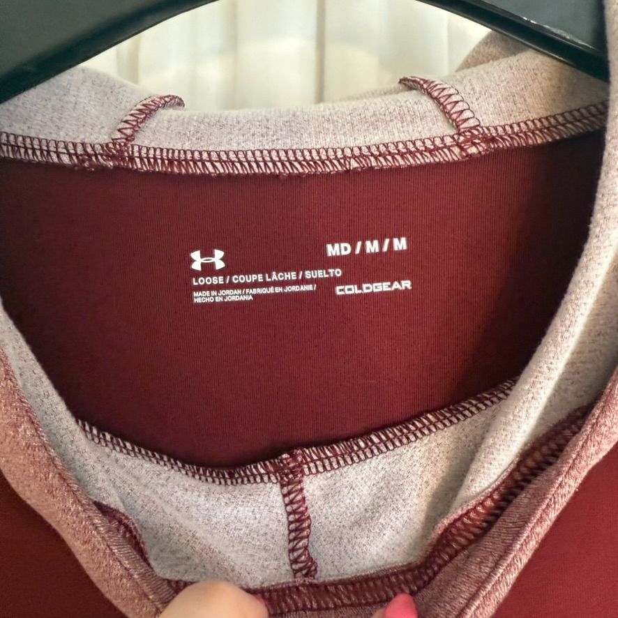 Under Armour Under Armour Womens ColdGear Burgundy Hoodie Thumbholes Medi Size M / US 6-8 / IT 42-44 - 5 Thumbnail