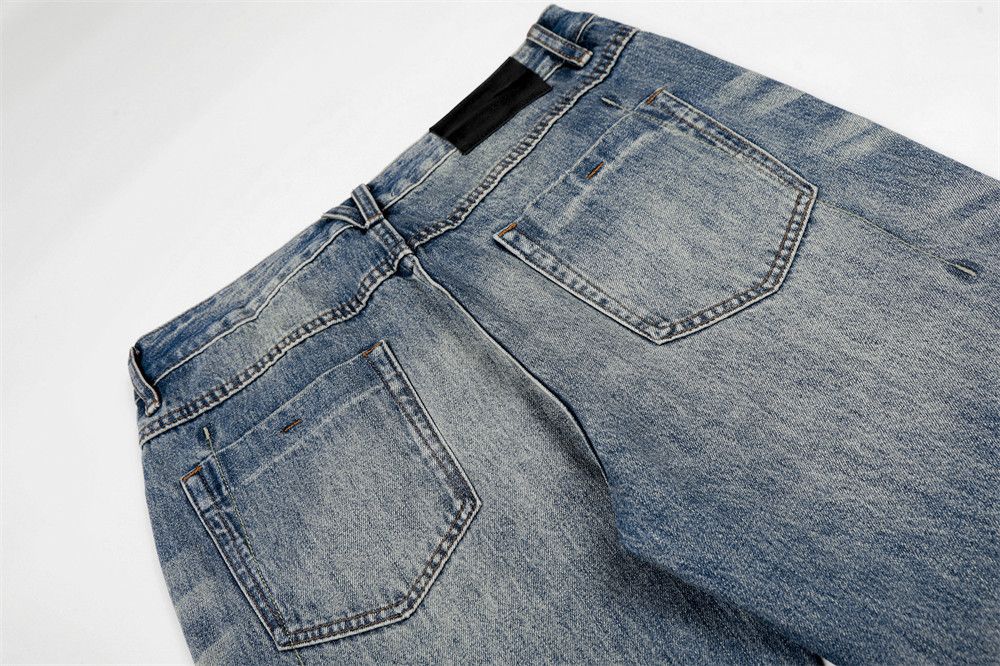 Jean American retro loose casual men's punk washed jeans Size US 32 / EU 48 - 5 Thumbnail