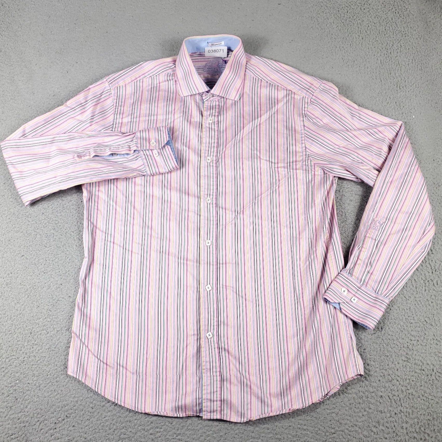 BUGATCHI Bugatchi Uomo Shirt Mens L Pink Plaid Button-Up Long Sleeve Size US L / EU 52-54 / 3 - 2 Thumbnail