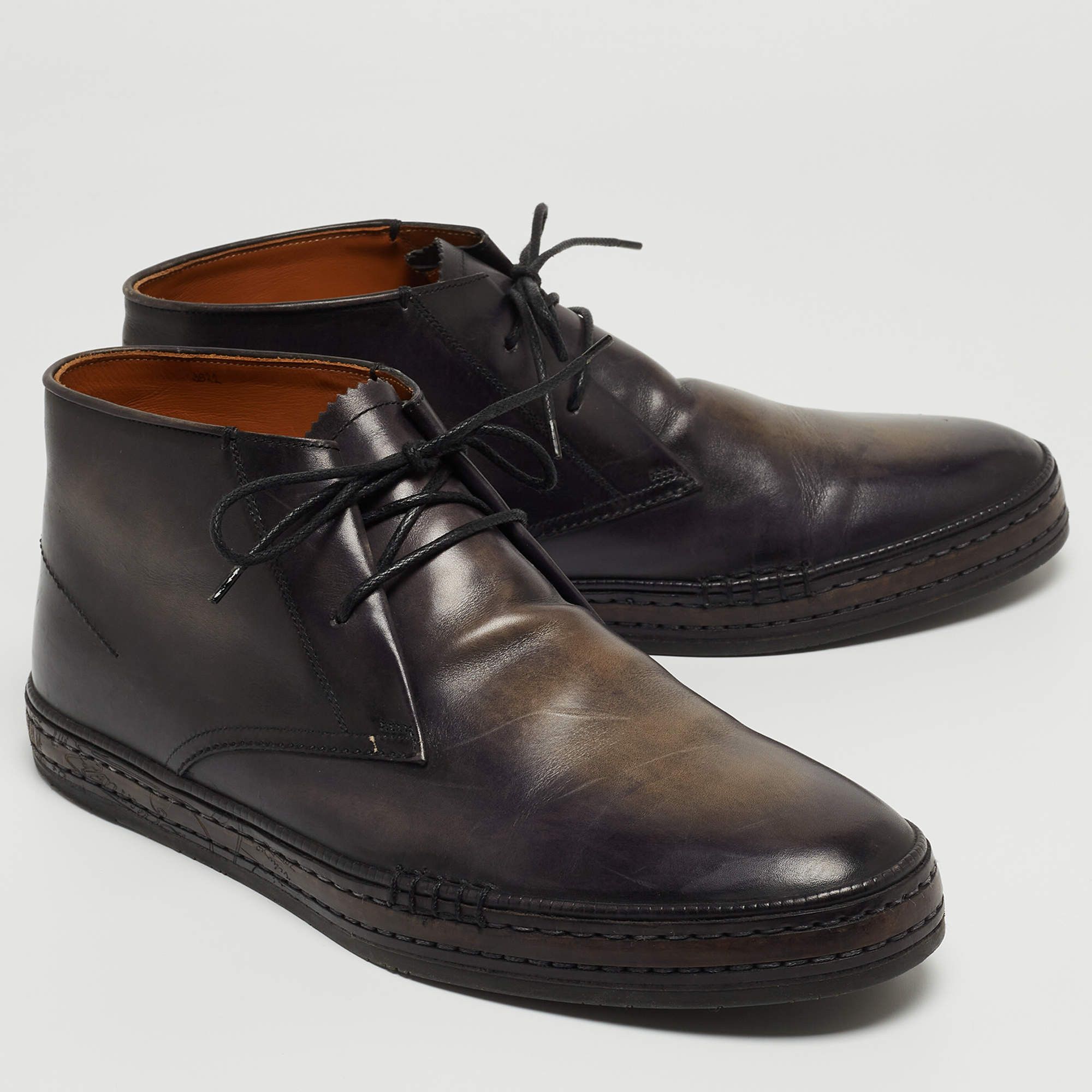 image of Berluti Brown Chuka Lace Up Boots Model 3522, Men's (Size 11)
