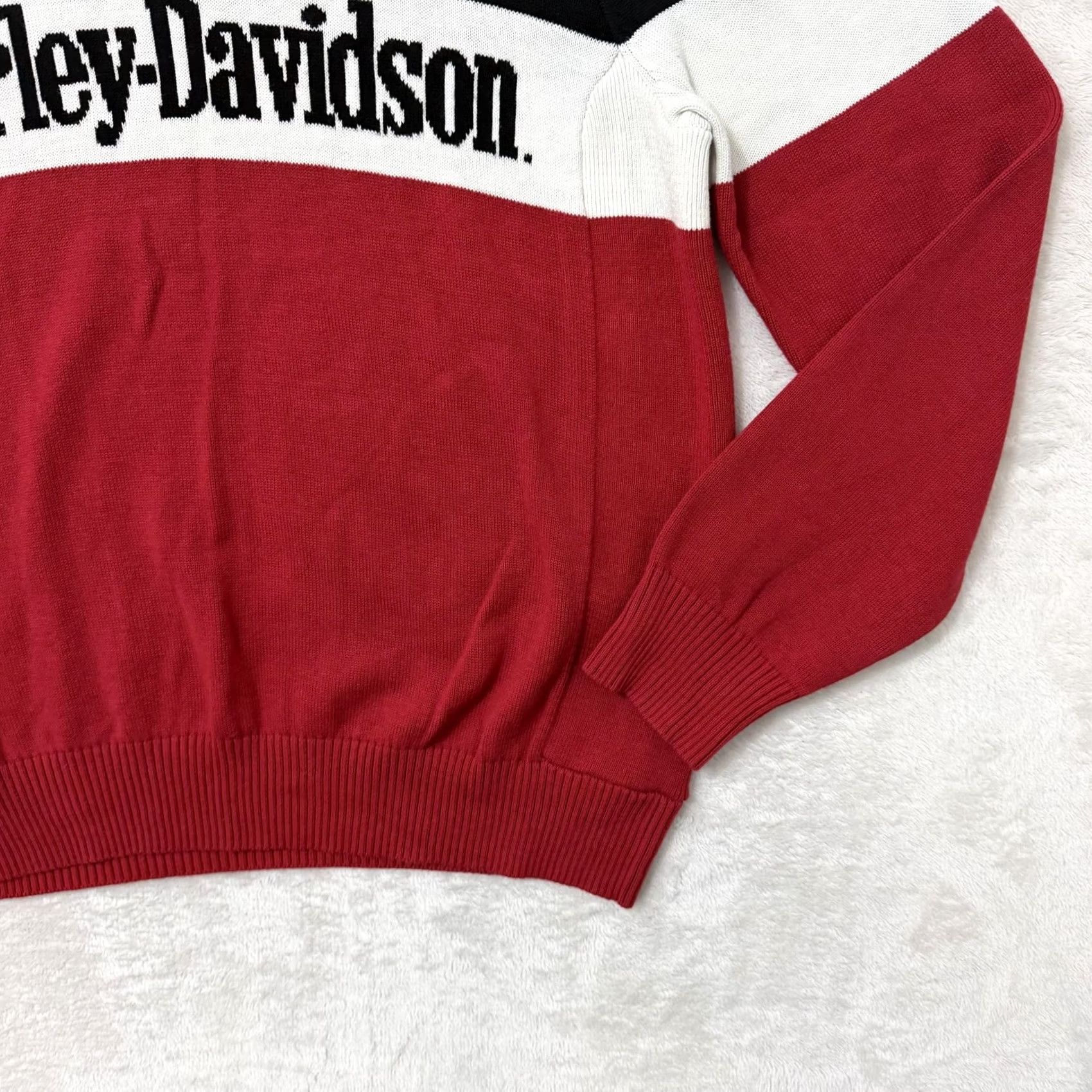 Harley Davidson Harley-Davidson Sweater Men L Multicolor Knit 1/4 Zip Mock Neck Graphic Print Striped Logo Size US L / EU 52-54 / 3 - 4 Thumbnail