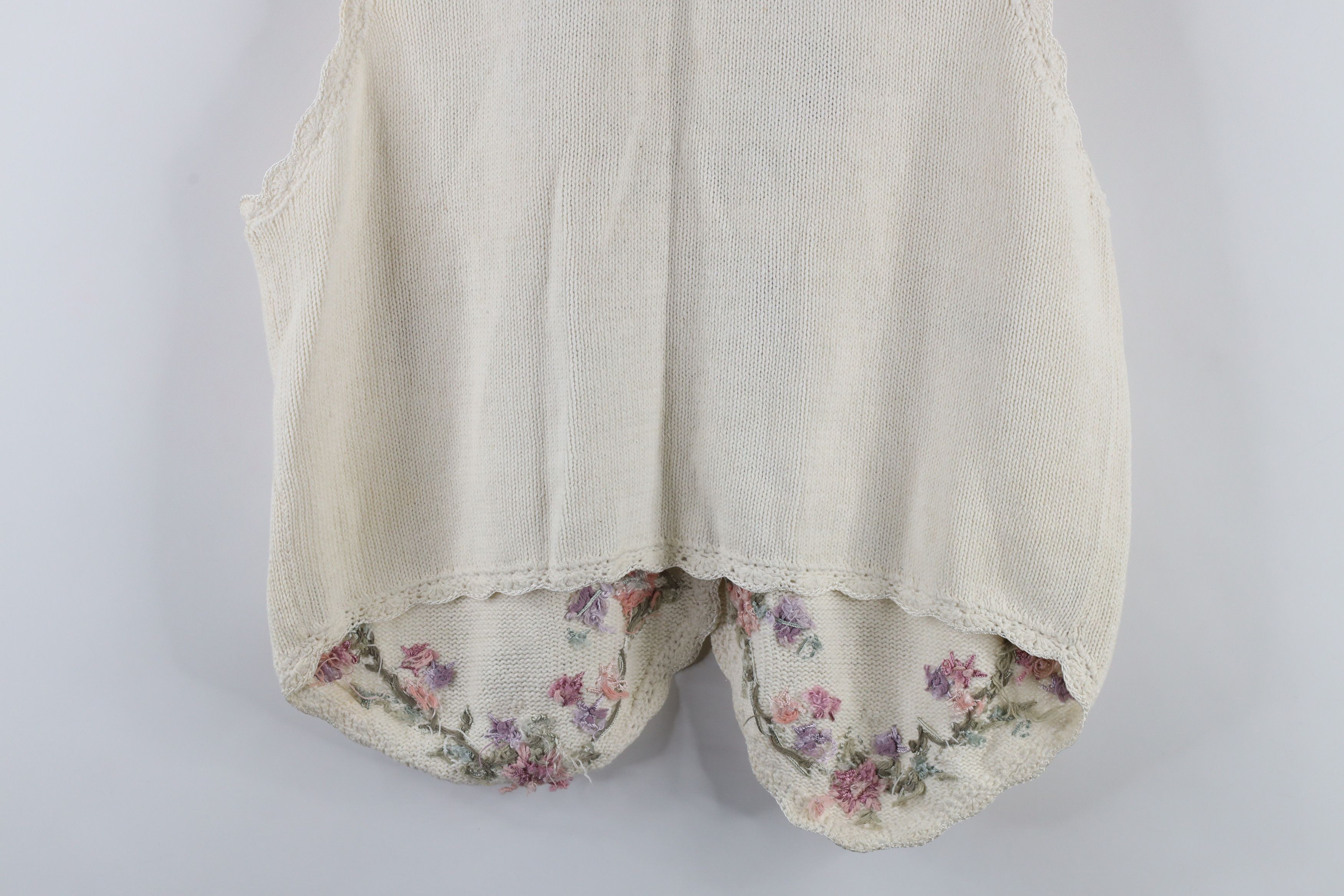 Vintage Vintage 90s Streetwear Flower Cardigan Sweater Vest Size L / US 10 / IT 46 - 14 Thumbnail