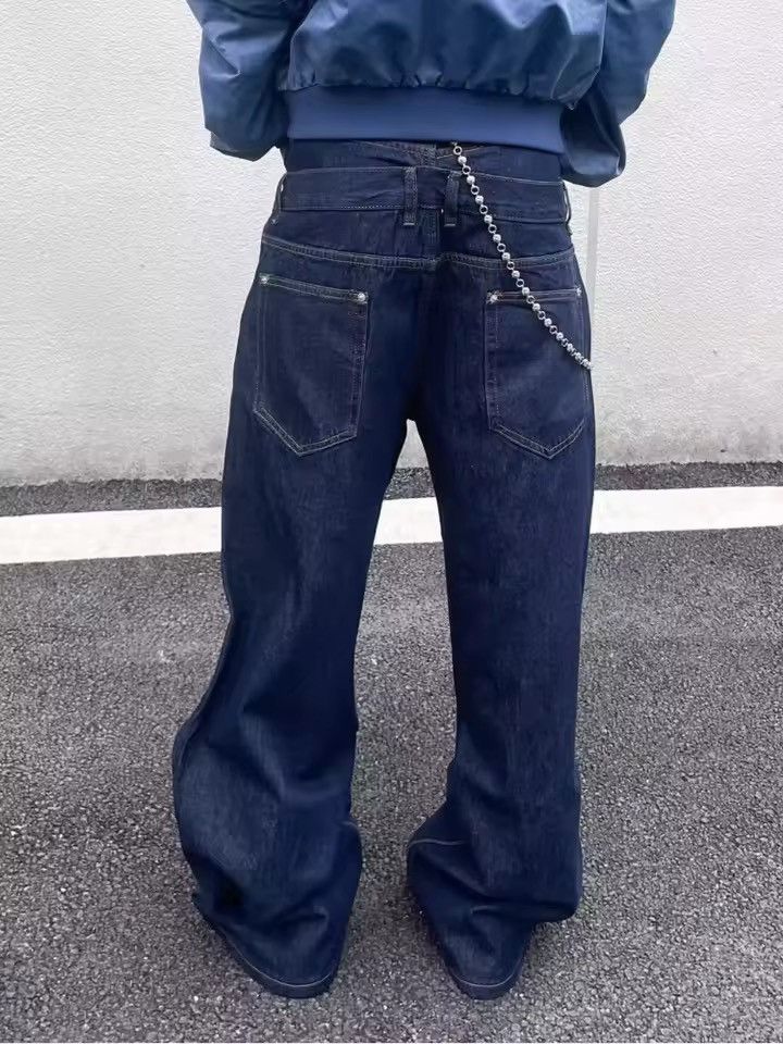 Jean Double-Waist Studded Wide-Leg Jeans Size US 29 - 2 Thumbnail