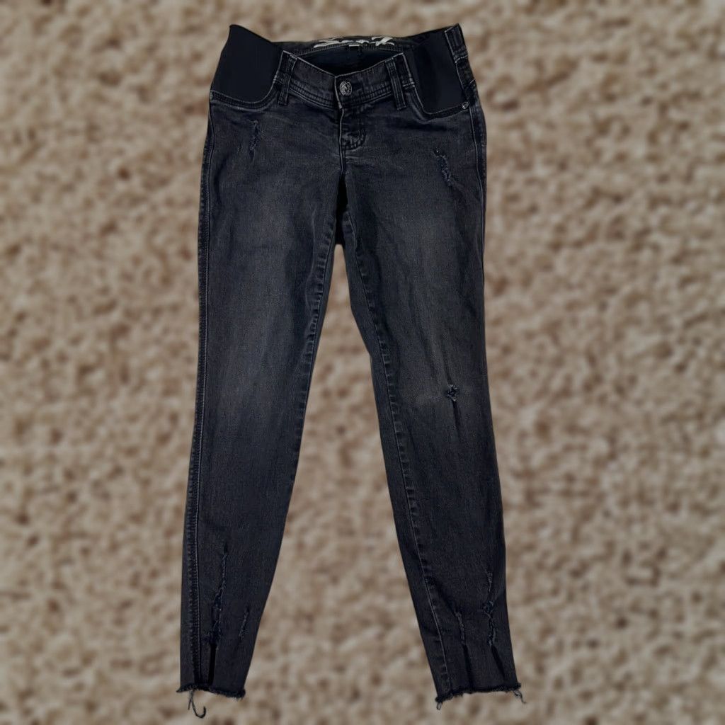 Vintage Seven7 Jeans Women 6 Black Denim Maternity Skinny Tapered Distressed 26x26 Jeans Women 6 Black Denim Maternity Skinny Tapered Distressed 26x26 Size 28" / US 6 / IT 42 - 1 Thumbnail