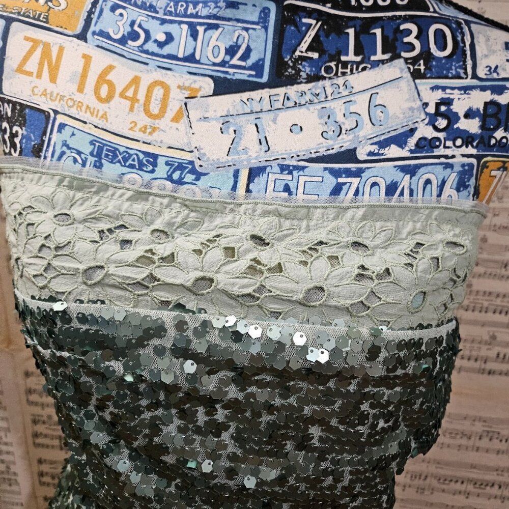 Anna Molinari Annarita N Seafoam Green Sequin Strapless Dress Small Size S / US 4 / IT 40 - 3 Thumbnail