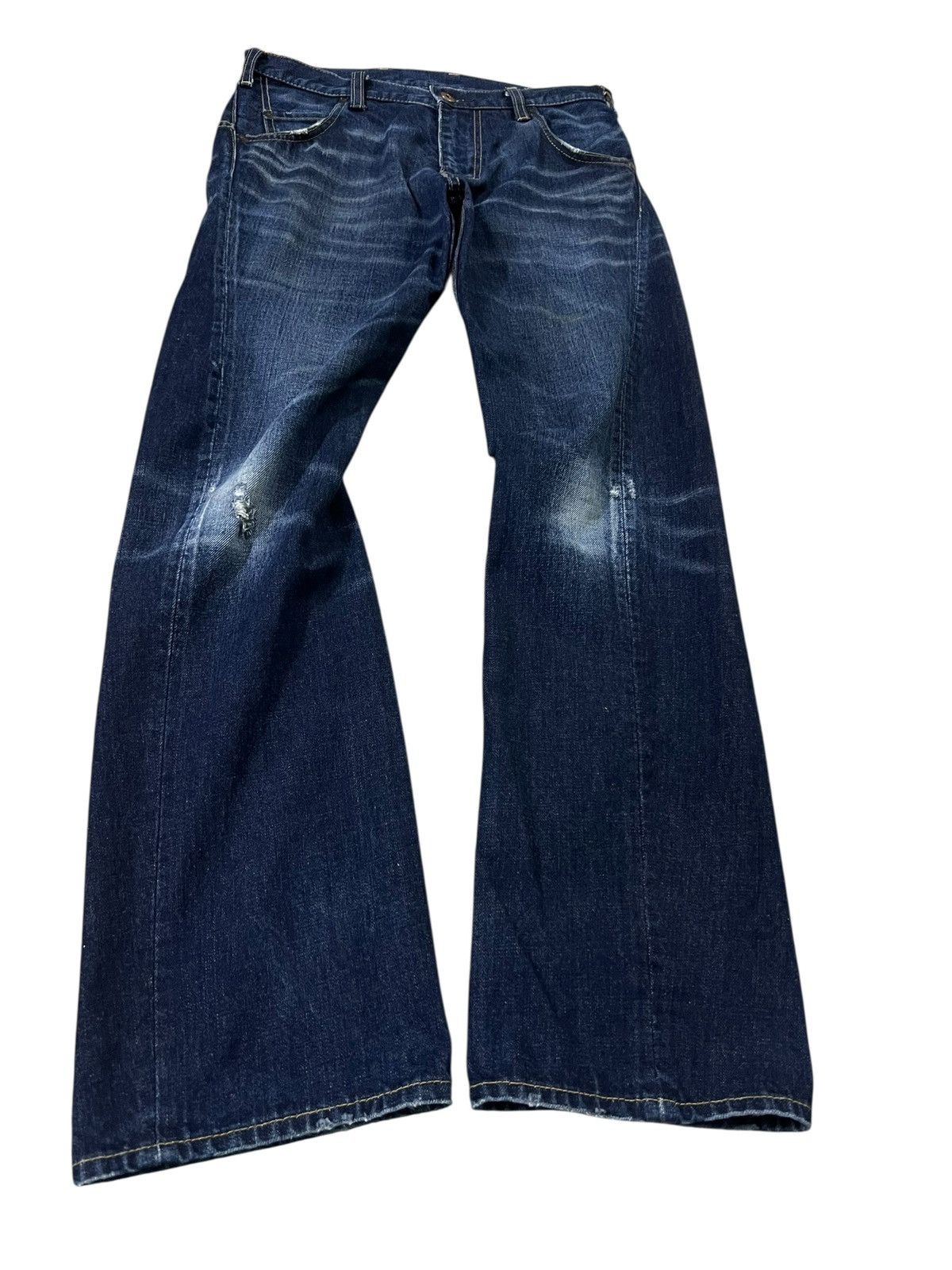 Japanese Brand RNA Twist Leg Distress Low Rise Flare Bootcut Jean Size US 29 - 2 Thumbnail