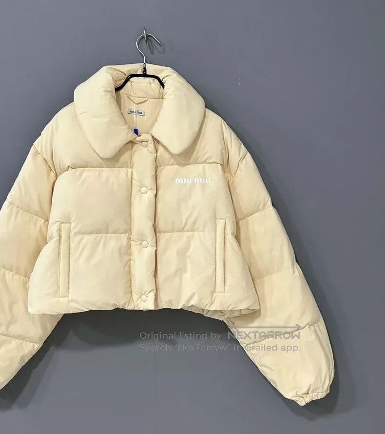 Miu Miu Miu Miu 42 Cheese color logo down jacket Size L / US 10 / IT 46 - 2 Thumbnail